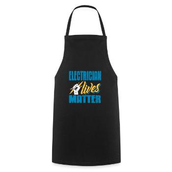 Electrician Lives Matter Cool Retro T-Shirt - Cooking Apron - black - Front - AI Model Male 185 dark (185cm)