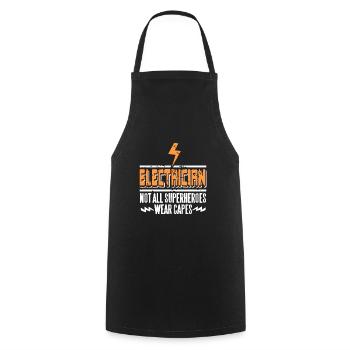 Not All Superheroes Wear Capes Cool Electrician - Cooking Apron - black - Front - AI Model Male 185 dark (185cm)