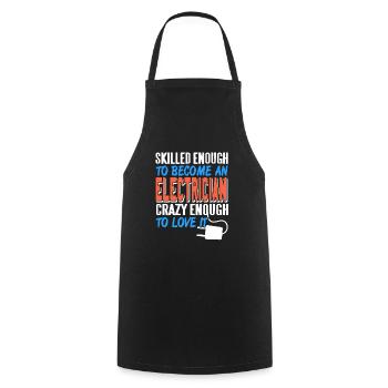 Skilled Enough To Become An Electrician Cool Retro - Cooking Apron - black - Front - AI Model Male 185 dark (185cm)