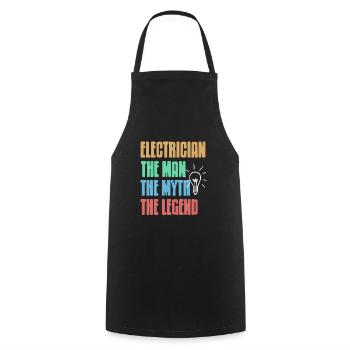 ELECTRICIAN The MAN The Myth The Legend Cool Retro - Cooking Apron - black - Front - AI Model Male 185 dark (185cm)