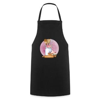 Boulangerie Baker Boulangerie Boulangerie Gâteau de confiserie - Tablier de cuisine - noir - Devant - AI Model Male 185 dark (185cm)