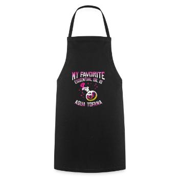 Aqua Tofana Conspiracy Theorist Essential Oil - Cooking Apron - black - Front - AI Model Male 185 dark (185cm)
