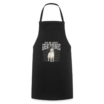 Posez-moi des questions sur les Grandes Pyrénées - Tablier de cuisine - noir - Devant - AI Model Male 185 dark (185cm)