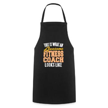 This Is What An Awesome Fitness Coach Looks Like - Cooking Apron - black - Front - AI Model Male 185 dark (185cm)