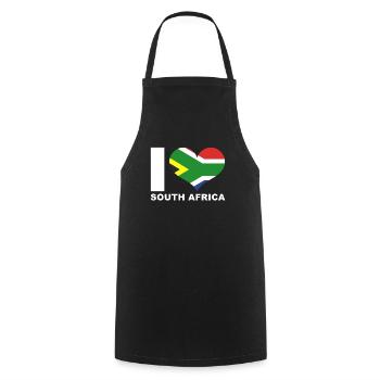 J’aime l’Afrique du Sud drapeau du cœur Afrique du Sud - Tablier de cuisine - noir - Devant - AI Model Male 185 dark (185cm)