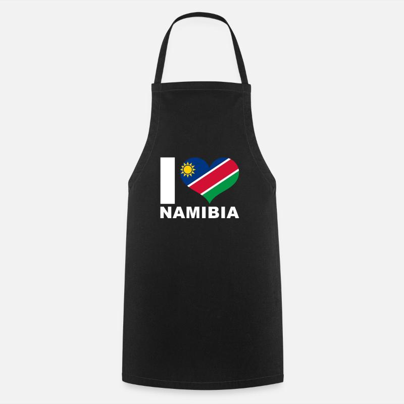 Ich liebe Namibia Herz Flagge Namibia - Kochschürze - Schwarz