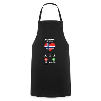 Norwegen is calling Norwegen Herz Souvenir - Kochschürze - Schwarz - Vorne - AI Model Male 185 dark (185cm)