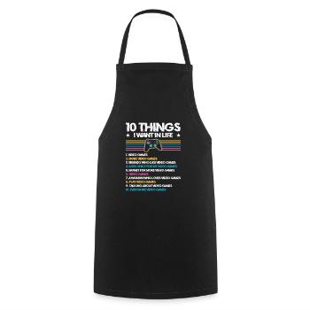 Gaming Gamer Playing Video Game Computer - Cooking Apron - black - Front - AI Model Male 185 dark (185cm)