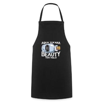 Aqua Tofana Conspiracy Theorist Poison Bottle - Cooking Apron - black - Front - AI Model Male 185 dark (185cm)