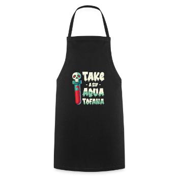 Aqua Tofana Skull Poison Bottle Conspiracy - Cooking Apron - black - Front - AI Model Male 185 dark (185cm)