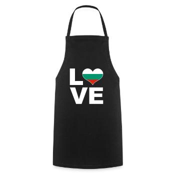 I love Bulgaria heart flag Bulgaria - Cooking Apron - black - Front - AI Model Male 185 dark (185cm)