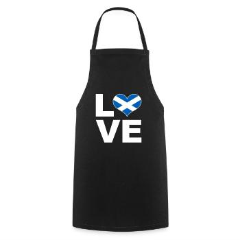 I love Scotland heart flag Scotland - Cooking Apron - black - Front - AI Model Male 185 dark (185cm)