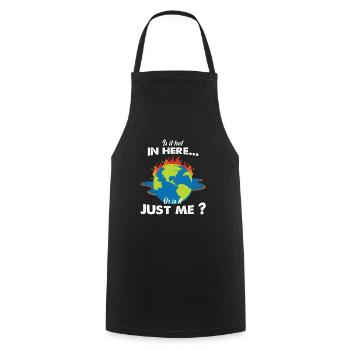 Réchauffement climatique drôle La Terre brûle et transpire - Tablier de cuisine - noir - Devant - AI Model Male 185 dark (185cm)