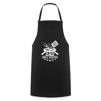 Papa Grillmeister - Kochschürze - Schwarz - Vorne - AI Model Male 185 dark (185cm)