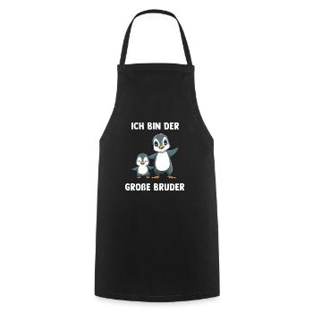 Pinguine Großer Bruder - Ich bin der Große Bruder - Kochschürze - Schwarz - Vorne - AI Model Male 185 dark (185cm)