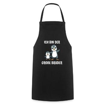 Pinguine Großer Bruder - Ich bin der große Bruder - Kochschürze - Schwarz - Vorne - AI Model Male 185 dark (185cm)