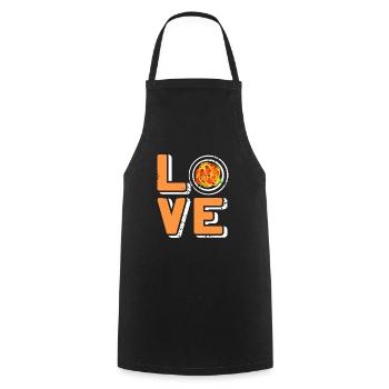 LOVE Spaghetti Cool Retro Spag Lover T-Shirt - Cooking Apron - black - Front - AI Model Male 185 dark (185cm)