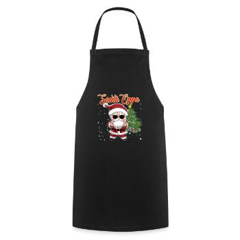 Cute Santa Oppa for Christmas K Pop - Cooking Apron - black - Front - AI Model Male 185 dark (185cm)