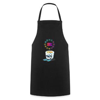 Japanisches Sushi Lustiges Wassermann Zodiac Sushi Liebhaber - Kochschürze - Schwarz - Vorne - AI Model Male 185 dark (185cm)
