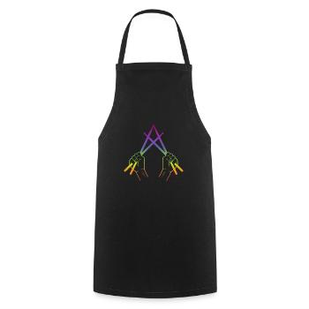 Pilons colorés - Tablier de cuisine - noir - Devant - AI Model Male 185 dark (185cm)