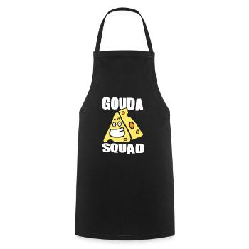 Amateurs de fromage - Funny Gouda Squad - Tablier de cuisine - noir - Devant - AI Model Male 185 dark (185cm)