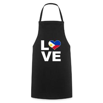 I love Philippines heart flag Philippines - Cooking Apron - black - Front - AI Model Male 185 dark (185cm)