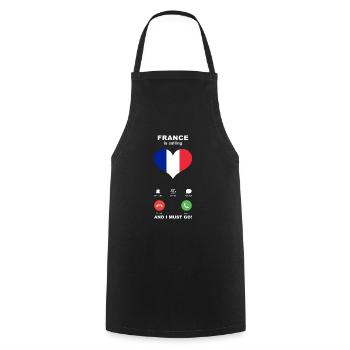 La France appelle France Heart Souvenir - Tablier de cuisine - noir - Devant - AI Model Male 185 dark (185cm)
