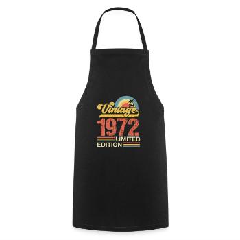 Vintage 1972 - Cooking Apron - black - Front - AI Model Male 185 dark (185cm)