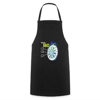 Team 180 Darts 180 dartboard 180 in darts - Cooking Apron - black - Front - AI Model Male 185 dark (185cm)