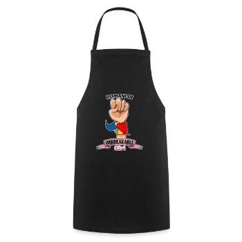 Romanian Girl Unbreakable I Romanian Heritage I - Cooking Apron - black - Front - AI Model Male 185 dark (185cm)
