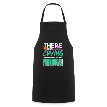 There Is No Crying In Paintball Retro Funny Baller - Cooking Apron - black - Front - AI Model Male 185 dark (185cm)
