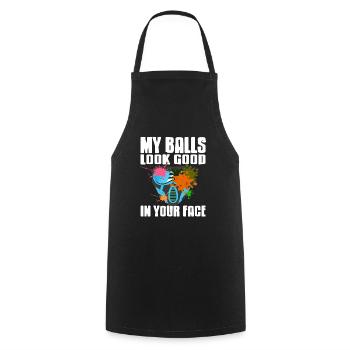My Balls Look Good In Your Face Funny Paintball - Kochschürze - Schwarz - Vorne - AI Model Male 185 dark (185cm)