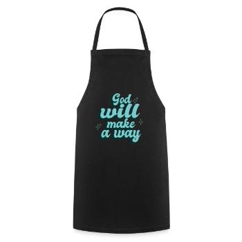 God Will Make a Way, Quote-Faith-Bible - Cooking Apron - black - Front - AI Model Male 185 dark (185cm)