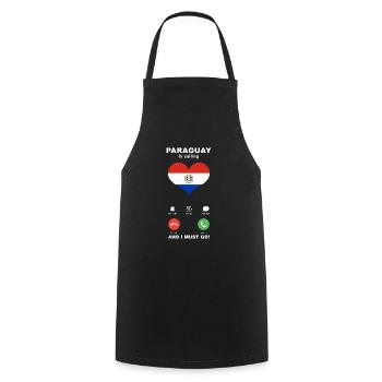 Paraguay is calling Paraguay Herz Souvenir - Kochschürze - Schwarz - Vorne - AI Model Male 185 dark (185cm)