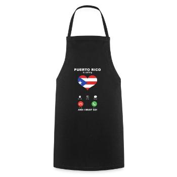 Porto Rico appelle Puerto Rico Heart Souvenir - Tablier de cuisine - noir - Devant - AI Model Male 185 dark (185cm)