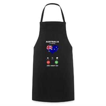 Australien is calling Australien Herz Souvenir - Kochschürze - Schwarz - Vorne - AI Model Male 185 dark (185cm)