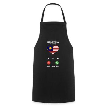 Malaysia is calling Malaysia Heart Souvenir - Cooking Apron - black - Front - AI Model Male 185 dark (185cm)