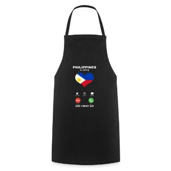Philippines is calling Philippines Heart Souvenir - Cooking Apron - black - Front - AI Model Male 185 dark (185cm)