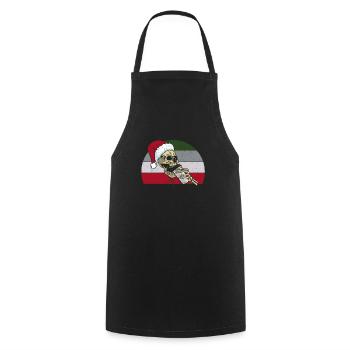 Squelette Père Noël Casquette Café Boisson drôle - Tablier de cuisine - noir - Devant - AI Model Male 185 dark (185cm)