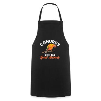 Molinasittich Perroquet Oiseau Perruche du Soleil - Tablier de cuisine - noir - Devant - AI Model Male 185 dark (185cm)
