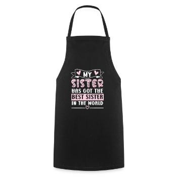 Ma sœur a la meilleure sœur du monde Sis - Tablier de cuisine - noir - Devant - AI Model Male 185 dark (185cm)