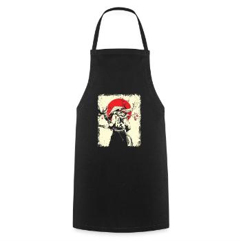 Samurai - Cooking Apron - black - Front - AI Model Male 185 dark (185cm)