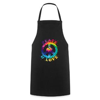 Frieden Liebe Hippie - Kochschürze - Schwarz - Vorne - AI Model Male 185 dark (185cm)