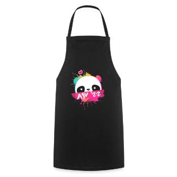 Abi '22 Motto mit süßem Panda - Abitur 2022 - Kochschürze - Schwarz - Vorne - AI Model Male 185 dark (185cm)
