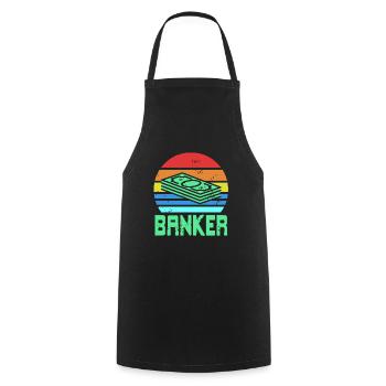 T-shirt rétro vintage BANKER Cool Banker Designs - Tablier de cuisine - noir - Devant - AI Model Male 185 dark (185cm)