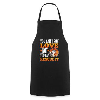 You can't buy love but you can rescue it - Cooking Apron - black - Front - AI Model Male 185 dark (185cm)