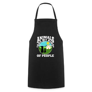 Animals are my kind of people - Cooking Apron - black - Front - AI Model Male 185 dark (185cm)