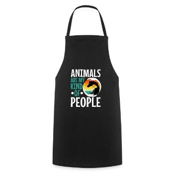 Animals are my kind of people - Cooking Apron - black - Front - AI Model Male 185 dark (185cm)