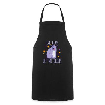 Propriétaire de chat Motif Cats Fan Propriétaire de chat - Tablier de cuisine - noir - Devant - AI Model Male 185 dark (185cm)
