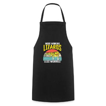 Leopard Gecko Lizard Reptiles Herpetologist - Cooking Apron - black - Front - AI Model Male 185 dark (185cm)